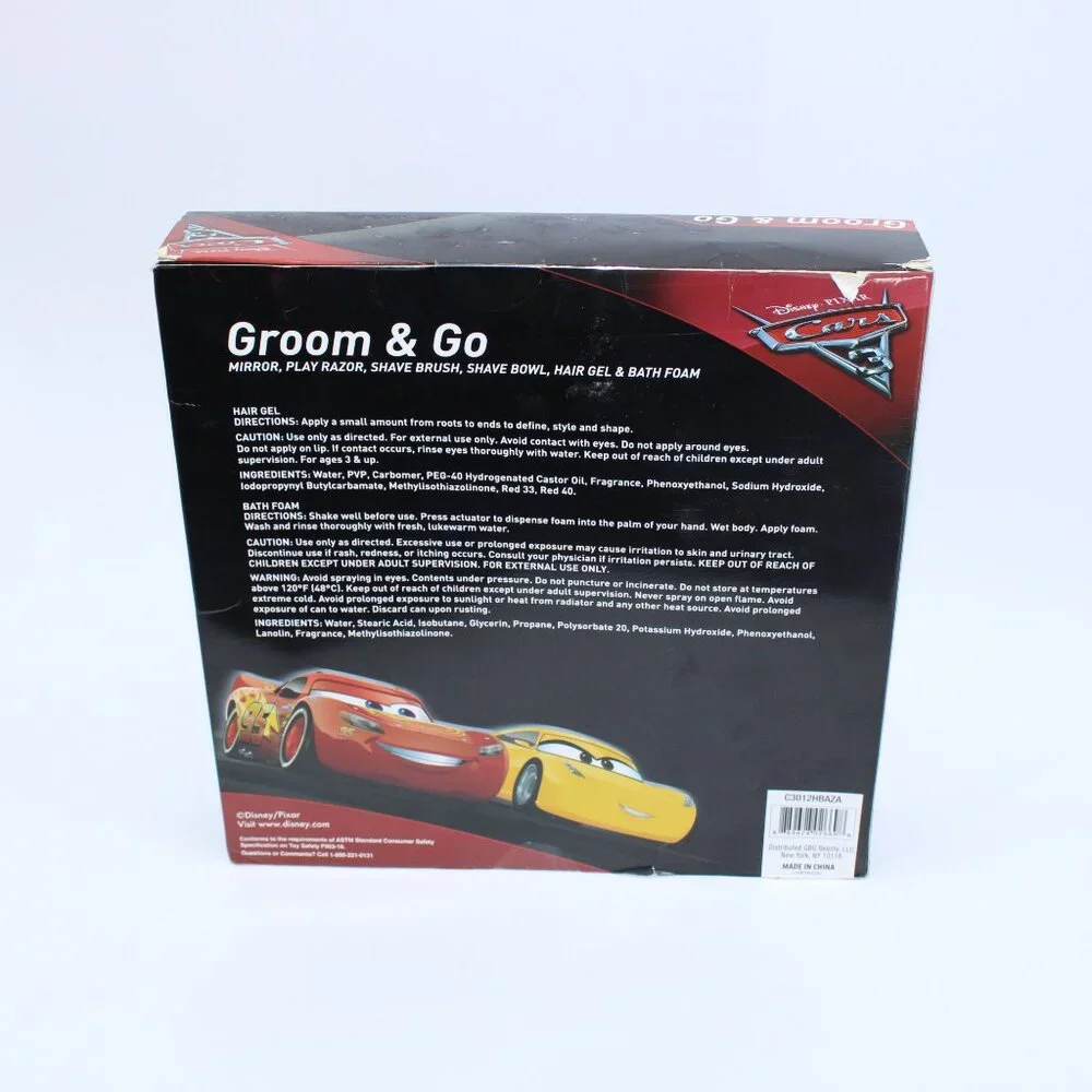 Disney Pixar Cars Groom & Go Hair Grooming Shave Playset for Kids Razor Mirror